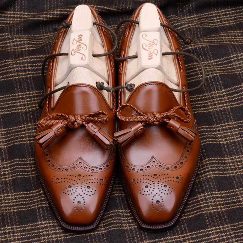 JIMJUN Tassel Loafer流苏乐福商务布洛克雕花 手工定制皮鞋男鞋