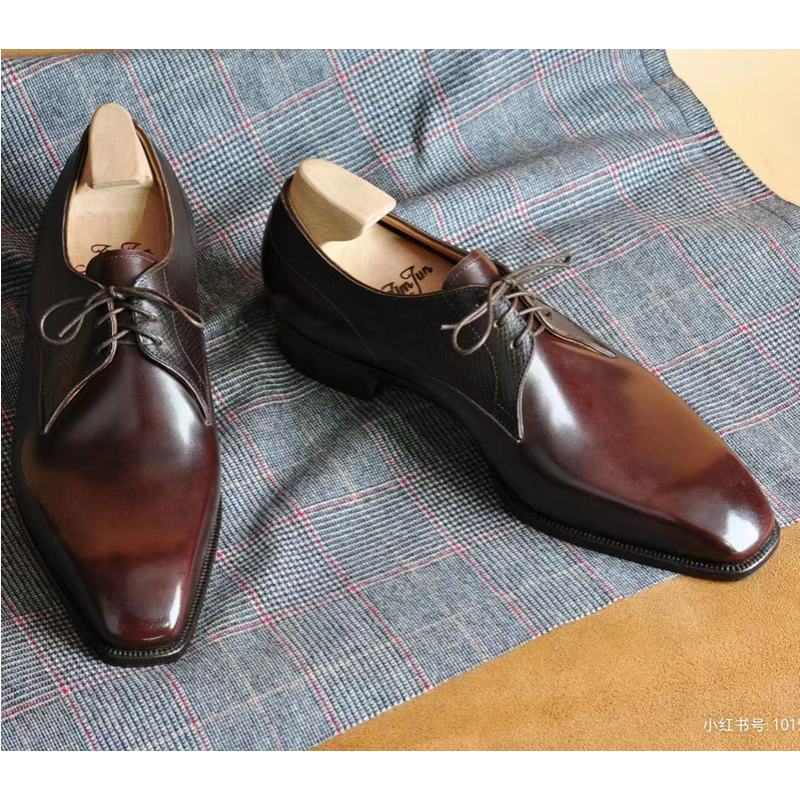 JIMJUN Derby 简约款商务绅士皮鞋手工制作男鞋