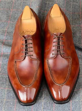 JIMJUN Pie Crust Apron 正装商务德比 男鞋 手工定制皮鞋西装鞋