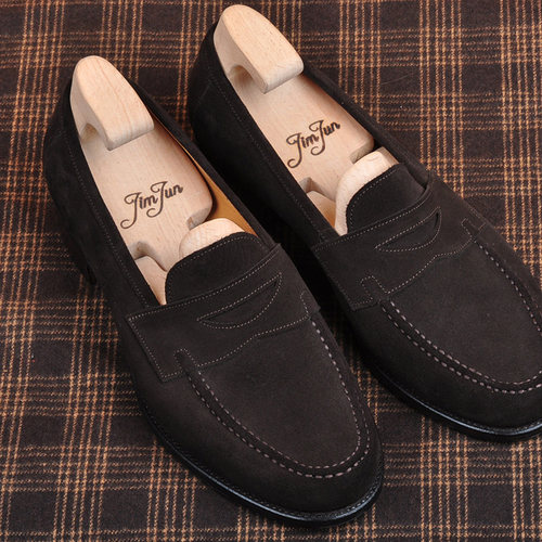 JIMJUN 反绒乐福 固特异工艺定制手工男鞋夏季 Penny loafer