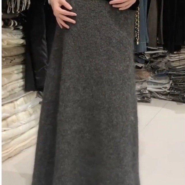 灰色软糯羊绒针织高腰半身裙女秋冬舒适好穿的中长款垂感鱼尾裙子,女装/女士精品,大码半身裙,淘宝优惠券,粉丝福利购,淘宝优惠卷