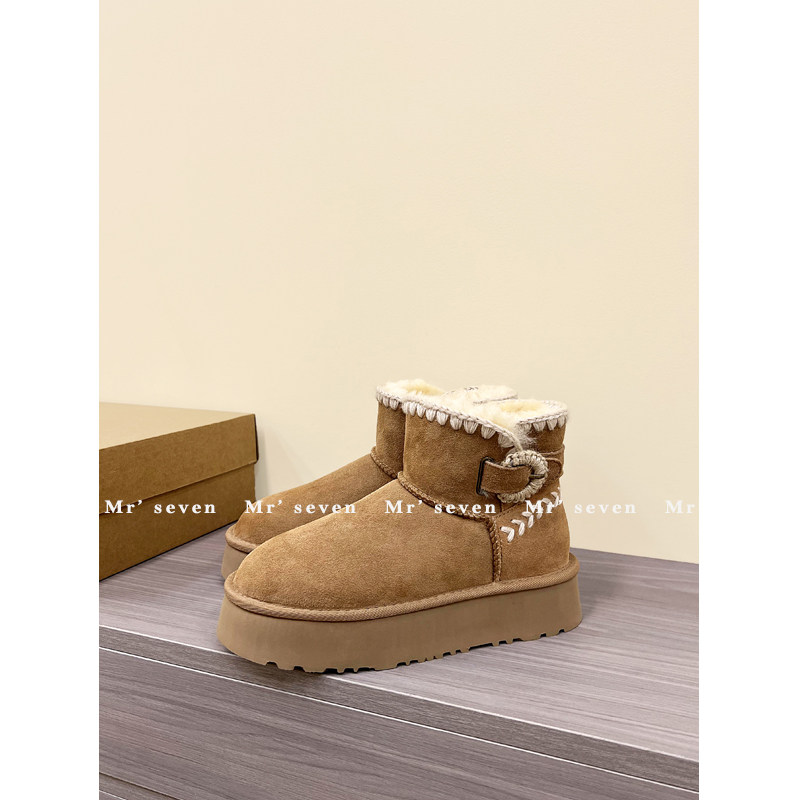 雪地靴女款冬季羊皮毛一体手工编织扣带勾毛线厚底毛毛靴女棉鞋,女鞋,时尚雪地靴,淘宝优惠券,粉丝福利购,淘宝优惠卷