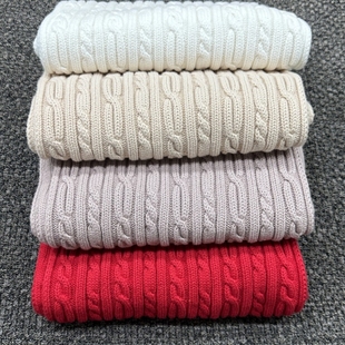 东润莲品牌原创全棉线针织加厚保暖围巾复古麻花男女通用情侣围巾