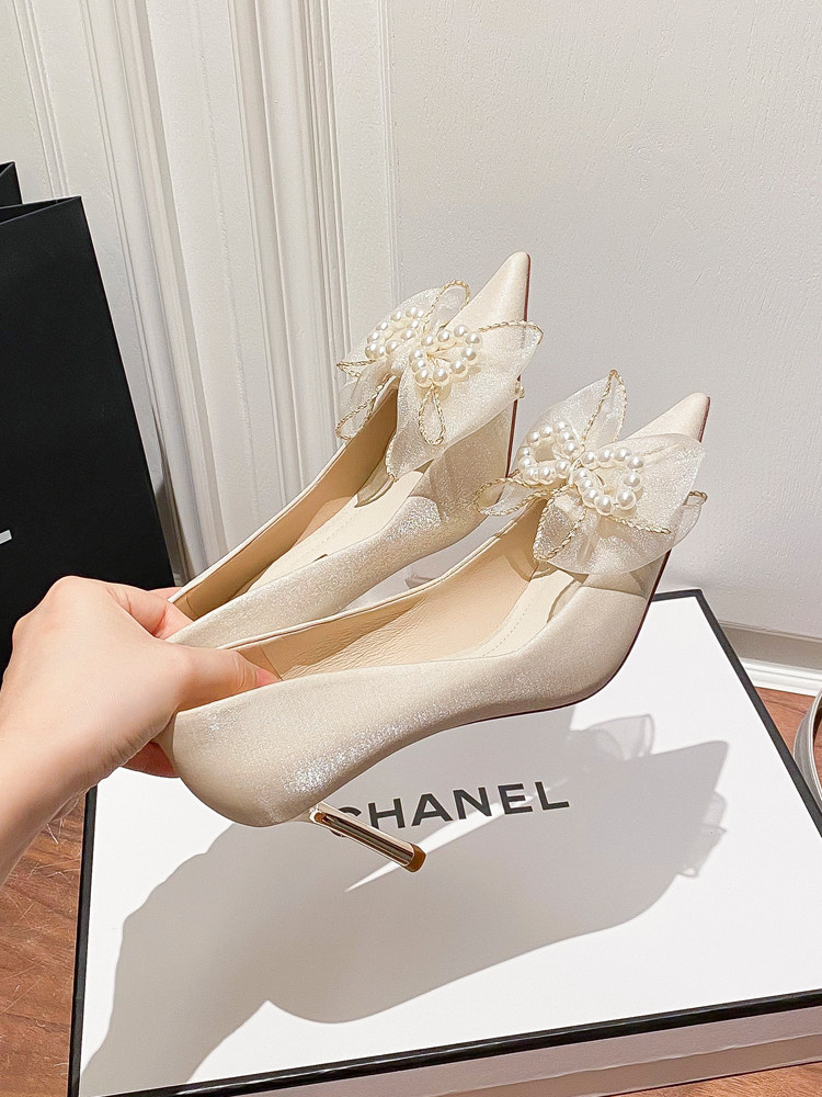 高跟鞋女小码313233主纱婚鞋新娘鞋伴娘鞋平时可穿不累脚大码4142