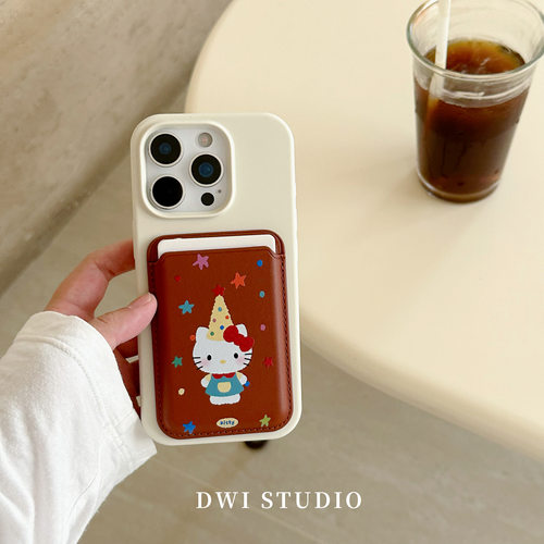 复古星星Kitty磁吸卡包手机壳