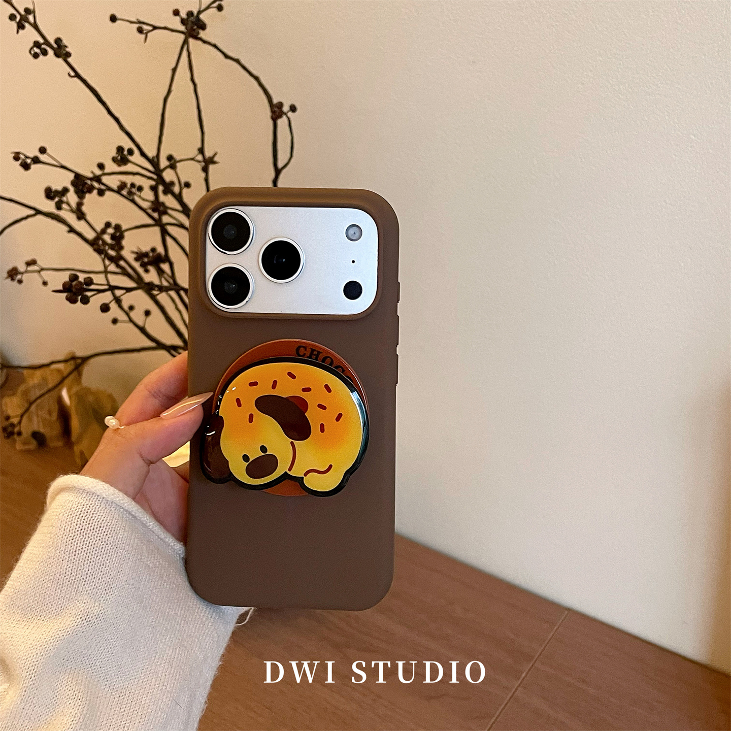 秋冬焦糖腊肠小狗挂绳手机壳