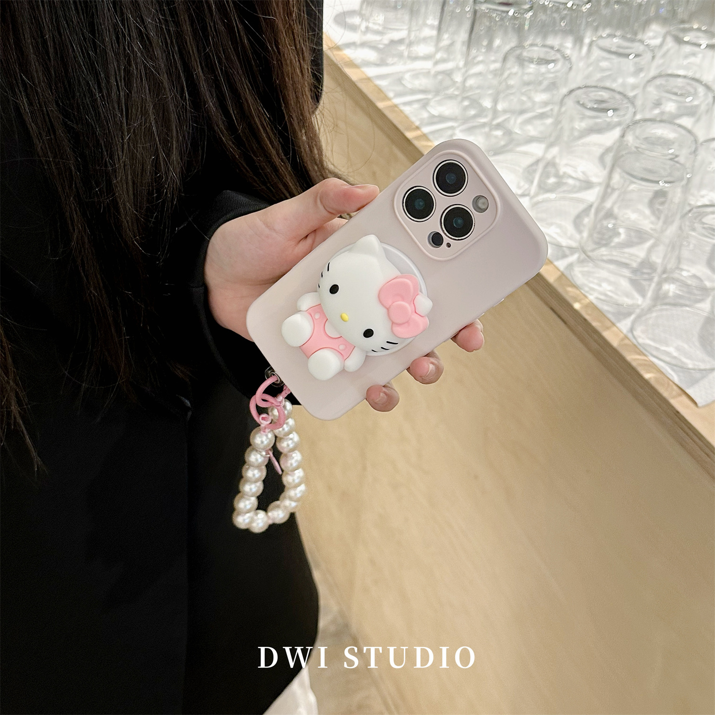 少女心Kitty立体磁吸支架挂绳壳