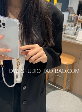 ins韩国简约法式链条手机壳13适用苹果14软壳17promax华为p40pro全包15Pro全包p70女生16pro