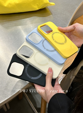 DWI STUDIO简约ins磁吸液态硅胶纯色手机壳17promax/14新款iPhone15pro情侣14promax/13中性新款16promax