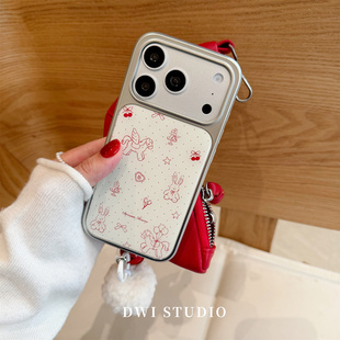 DWI STUDIO新年红波点小马银边滴胶手机壳17promax适用苹果16promaxiPhone16壳15/14