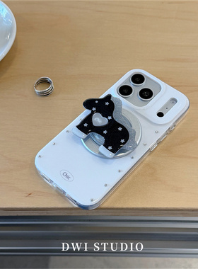 DWI STUDIO高级感白色小马磁吸支架手机壳17promax适用苹果16promaxiPhone16壳15/14/17pro新款女13
