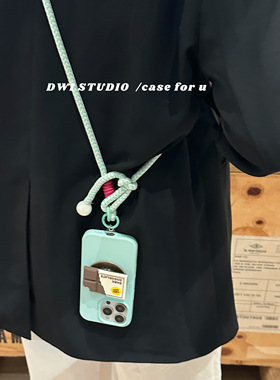 DWI STUDIO薄荷巧克力斜挎挂绳磁吸手机壳16promax全包AI按键17pro适用苹果15pro/13新款iPhone16/17promax