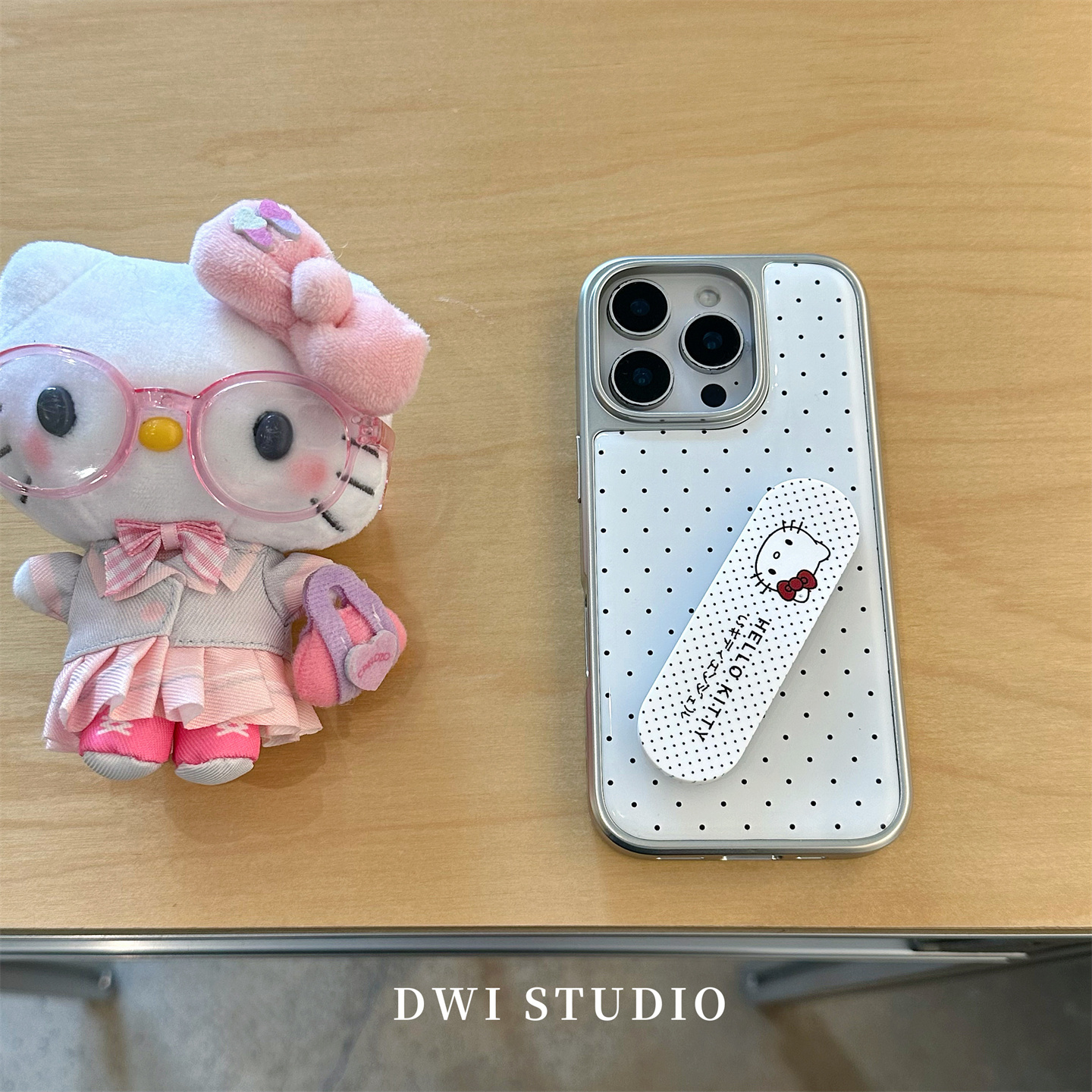 韩系白波点Kitty创可贴支架壳