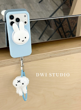 DWI STUDIO可爱奶蓝色磁吸米菲挂绳手机壳17promax全包AI按键适用苹果16promaxiPhone16液态硅胶壳15/14