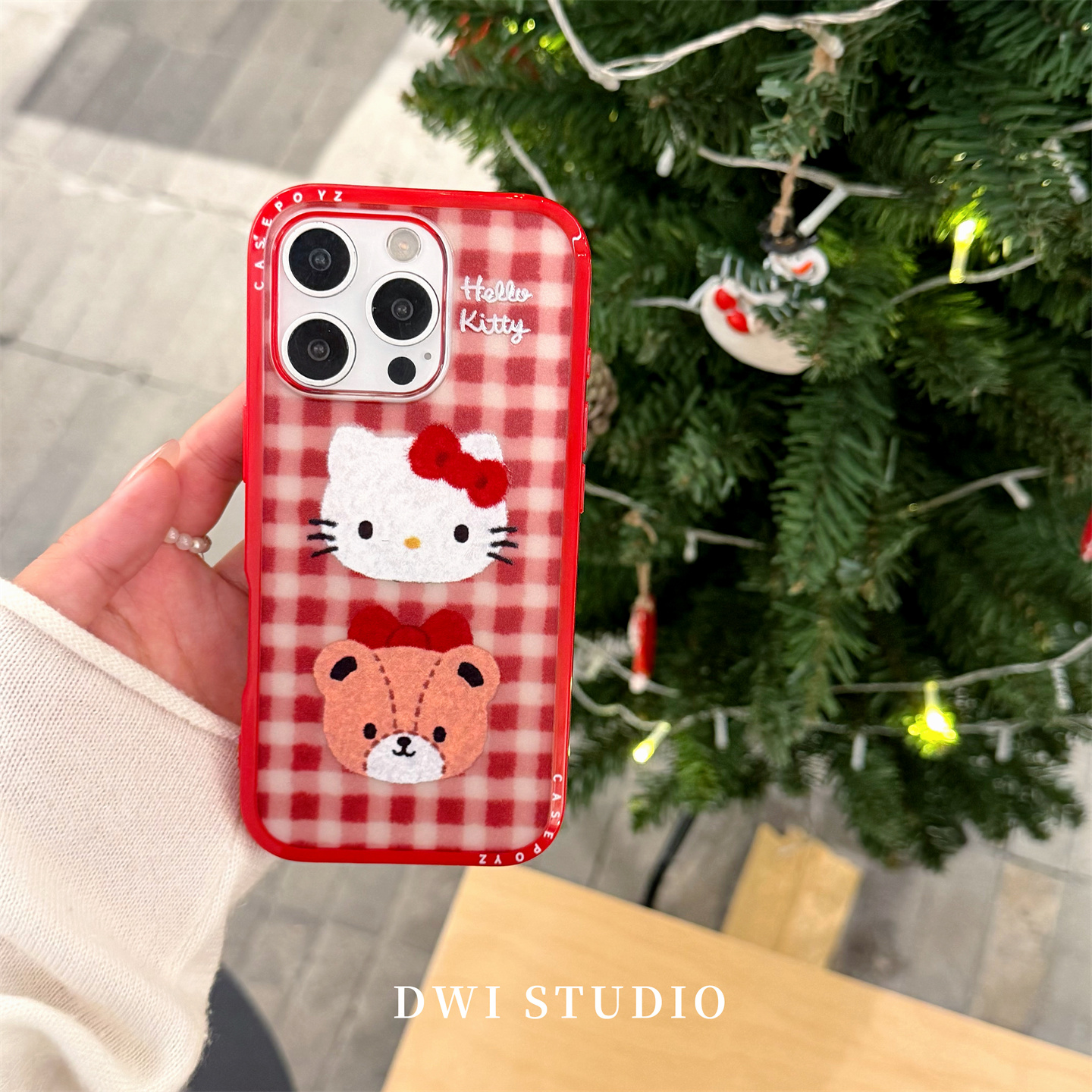 新年圣诞红格子Kitty壳