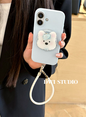 DWI STUDIO可爱西高地磁吸支架手机壳17promax/14适用苹果相机按键一体16pro/13新款15proiPhone16双层印花壳