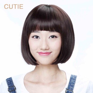 娇滴滴 女齐刘海波波头假发 BOBO头短直发可爱整顶仿真发套妹妹头