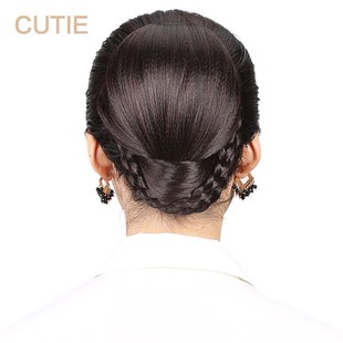 娇滴滴假发 发圈盘发髻 新娘花苞头 大发包盘头扣式发包 易打理