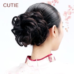 娇滴滴 假发发包 逼真丸子头卷发发髻 时尚花苞头发髻假发片蓬松
