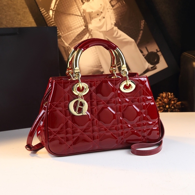 菱格戴妃包2025新款时尚手提包高档大气真皮女包单肩斜挎包结婚潮