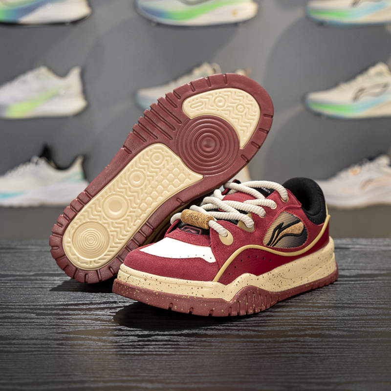 李宁布欧舒适软弹板鞋男女休闲鞋