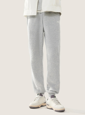 李宁加绒保暖卫裤男子2025冬季新款潮流束脚针织运动长裤AKLV869