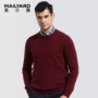 MAILYARD / Meliya cashmere áo len nam Kinh doanh bình thường áo len cashmere nam cổ tròn áo len 017 - Áo len Cashmere ao da nam