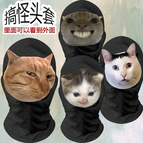 希特勒猫huh猫鼠鼠猫派对团建整活整蛊新款搞笑有趣面罩抽象头套