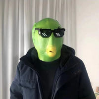 The same style of Douyin Internet celebrity Green Fishman, green-headed fish head cover, funny and funny Pikachu fishhead monster mask, sand sculpture face mask thumbnail 2