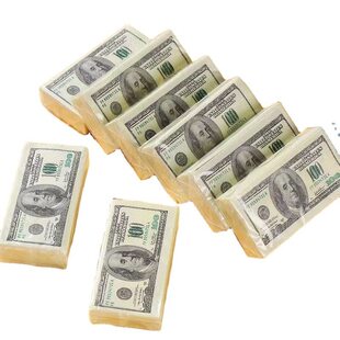 卡通美元手帕纸餐巾纸创意纸巾趣味彩色印花餐厅钞票记单词卫生纸