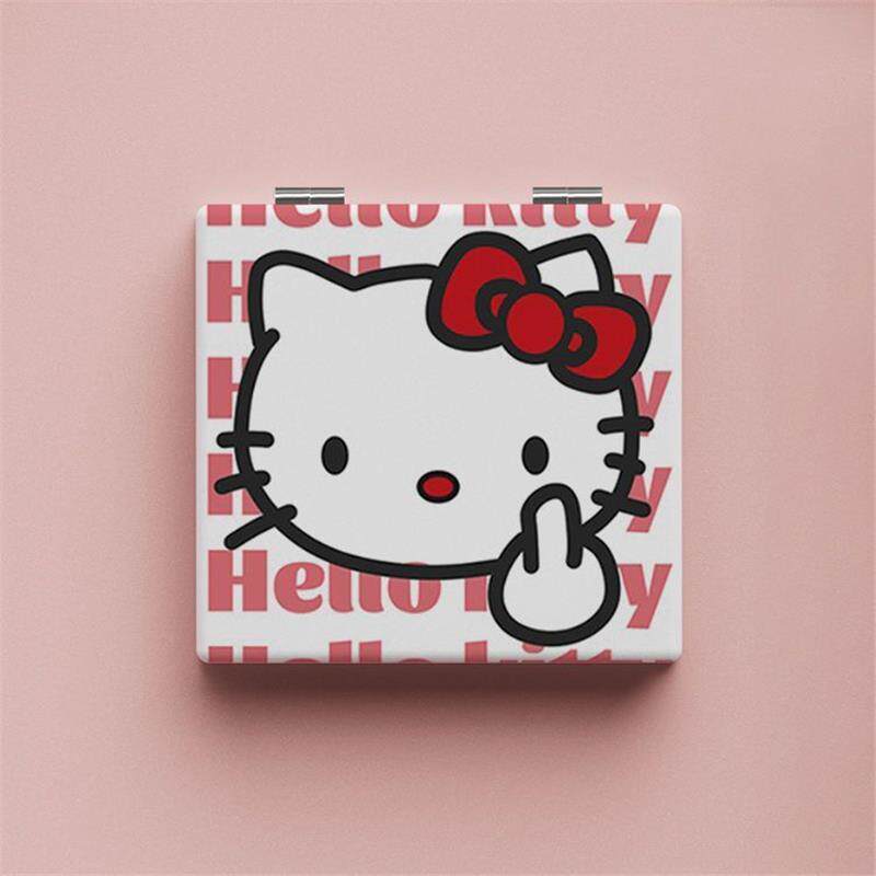 hellokitty小镜子可爱化妆镜学生宿舍随身折叠镜双面ins风补妆镜