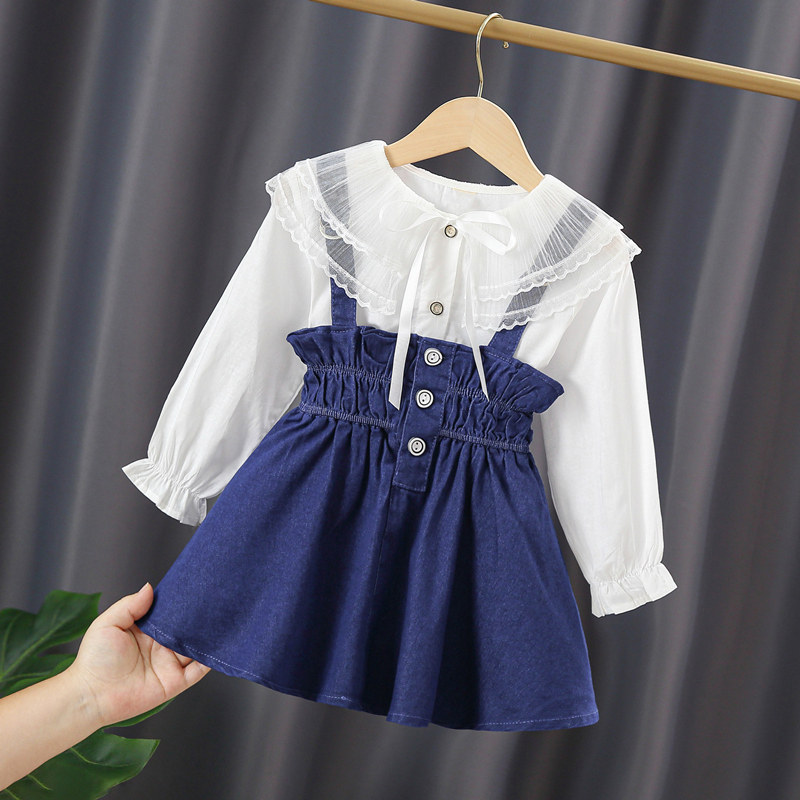 女童夏季套装早秋薄款衣服2023年新款洋气儿童公主背带裙子两件套