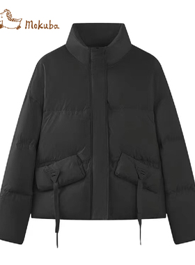 花木马2023冬季新款黑色羽绒服90白鸭绒女士保暖外套1R28906