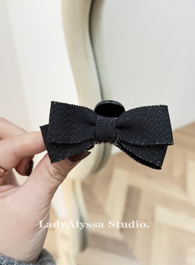 韩系可半扎发抓头夹亮线黑丝带刘海抓蝴蝶结百搭边夹ins少女抓夹