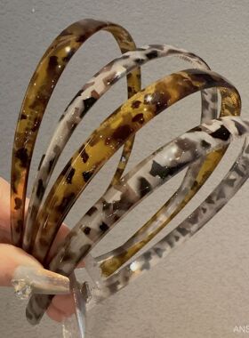 2024韩国东大门新款复古豹纹头箍不夹耳骨眼镜框发箍防滑洗脸压发