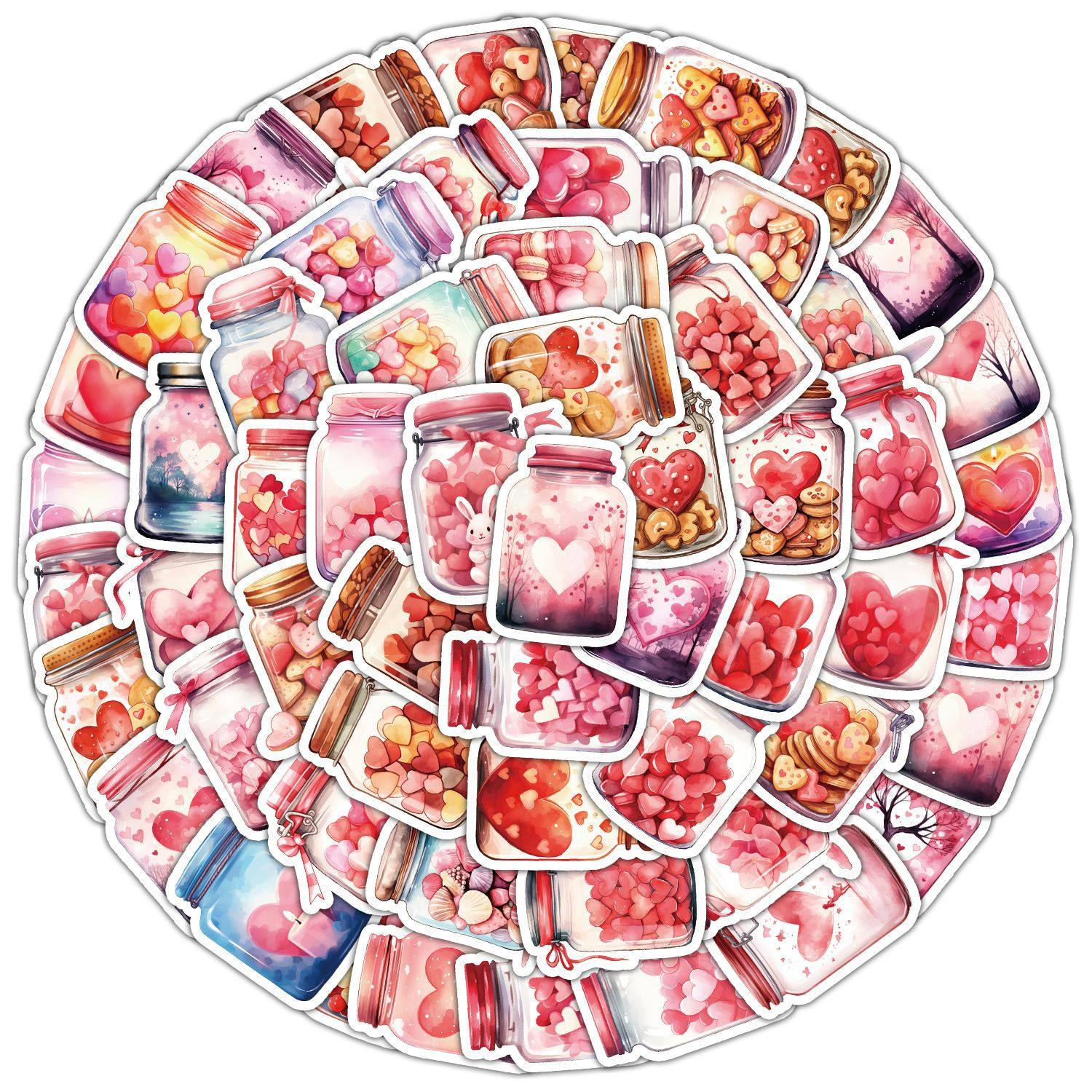 50张爱心瓶涂鸦贴纸汽车手机水杯装饰贴画防水创意笔记本手帐贴纸,文具电教/文化用品/商务用品,贴纸/立体贴纸,淘宝优惠券,粉丝福利购,淘宝优惠卷