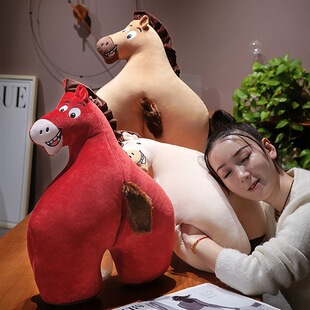 马屁暖手抱枕棕色米色红色动物如图短毛绒其他毛绒公仔中国