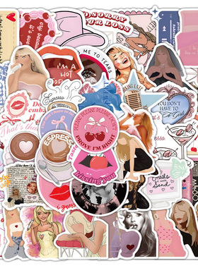 53张新款Sabrina Carpenter歌手涂鸦贴纸手机吉他笔记本防水贴画
