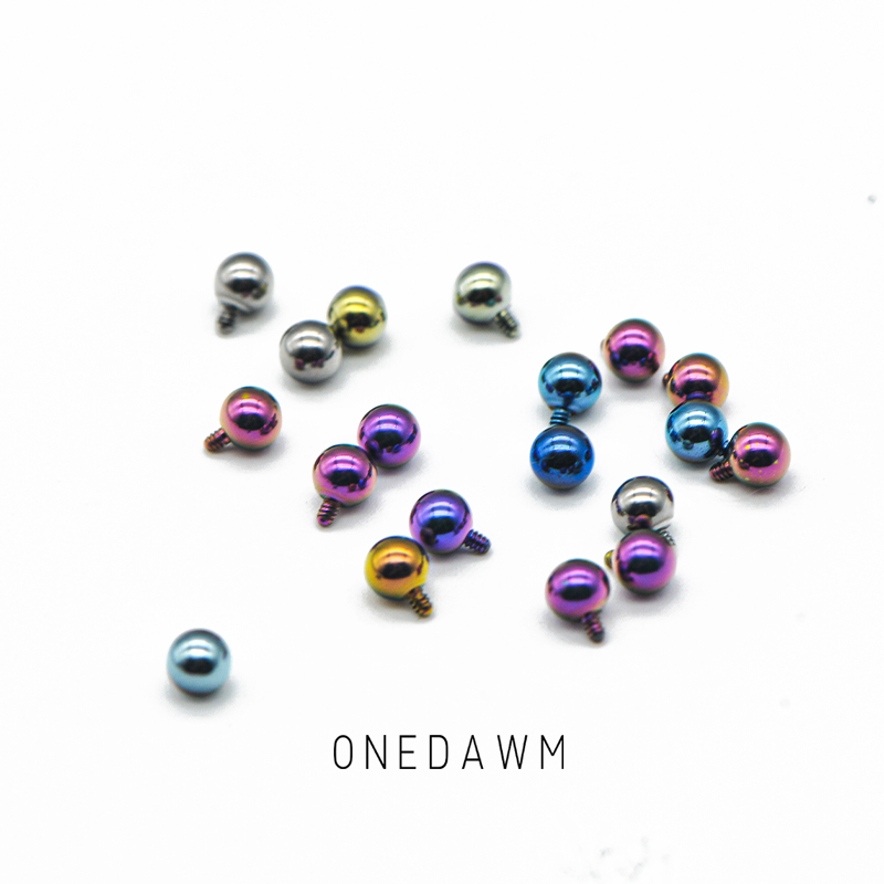 钛合金耳钉头医用F136养耳洞内螺纹睡觉不用摘唇钉舌钉耳蜗耳骨钉