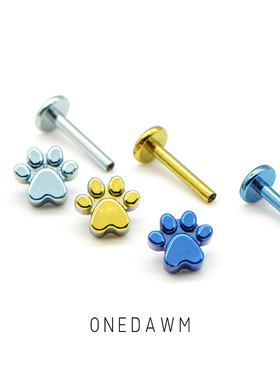 F136钛合金耳钉女小众独特夏天猫爪养耳洞防发炎美式耳骨钉耳蜗钉