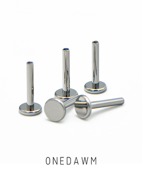 f136钛合金耳钉托医用植入级内螺旋平底养耳洞防过敏耳骨16G单杆