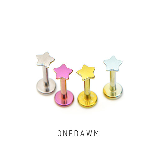 医学钛合金耳钉五角星独特养耳洞防发炎夏天耳骨钉耳蜗钉鼻钉唇钉