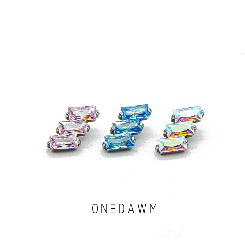 医用植入钛合金耳钉5a级锆石睡觉免摘养耳洞平底骨钉头耳蜗钉饰品