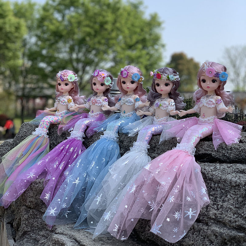 12寸胖娃美人鱼芭比娃娃女孩玩具
