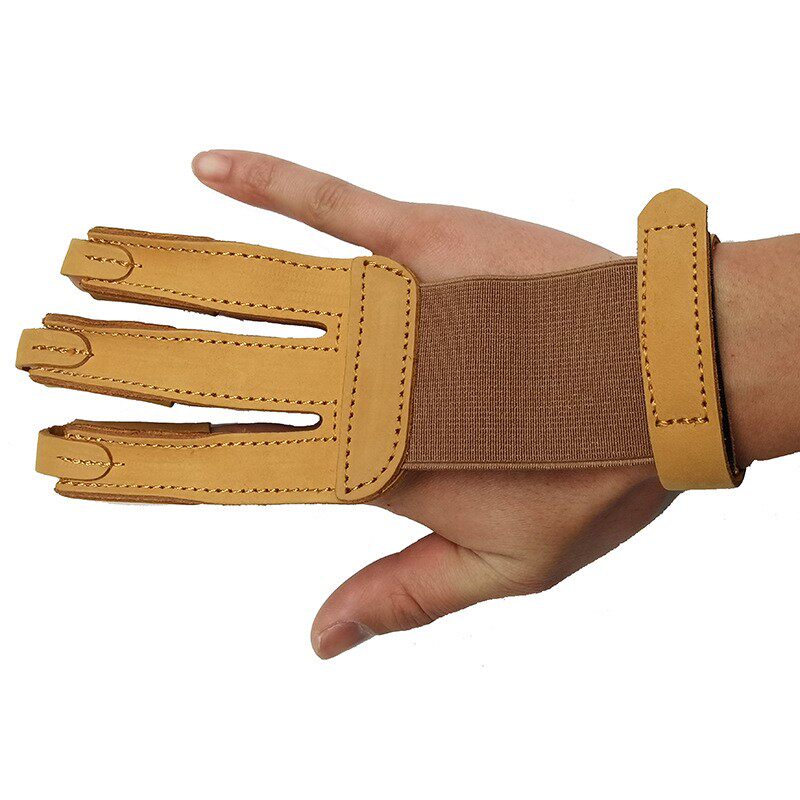 弓箭射击护指地中海式美式猎弓直拉弓反曲弓拇指三指毛皮护指护具