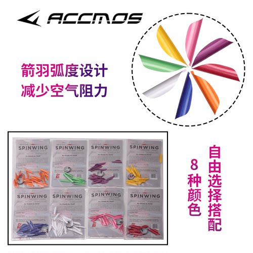 伊斯顿螺旋箭羽spinwing碳箭羽毛旋转箭羽旋羽竞技射塑料箭羽美国