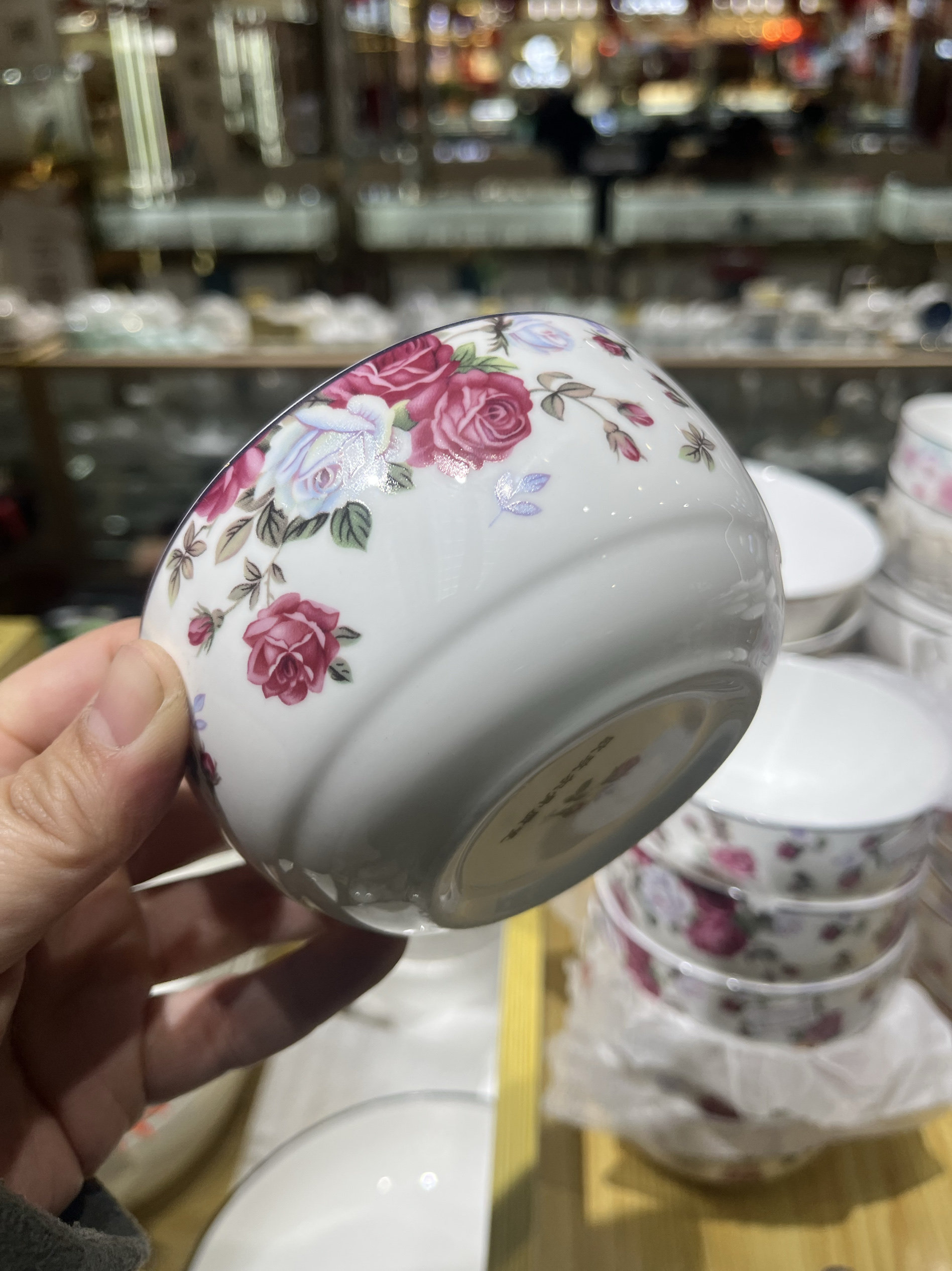 唐山骨质瓷韩碗4.5英寸5.5英寸韩式碗拌饭碗方碗护边碗 - 实物图