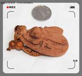 桃木木雕苍蝇钥匙扣木雕挂件 挂饰 苍蝇