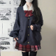 宽松外套女 校供感针织长袖 毛衣开衫 学院风早秋十字银河JK制服套装