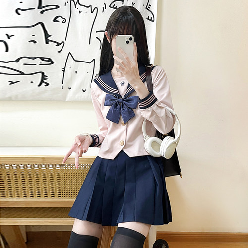 学院风收腰夏季短袖JK原创水手服